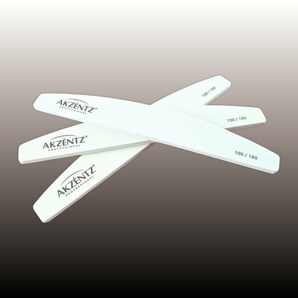 Akzéntz® File - White 100/180 Curved