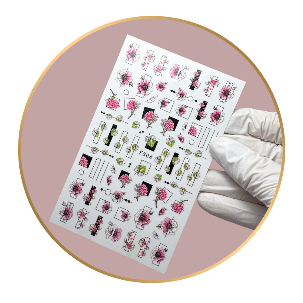 Noriko Ready2Stick - Flowers with Black Designs