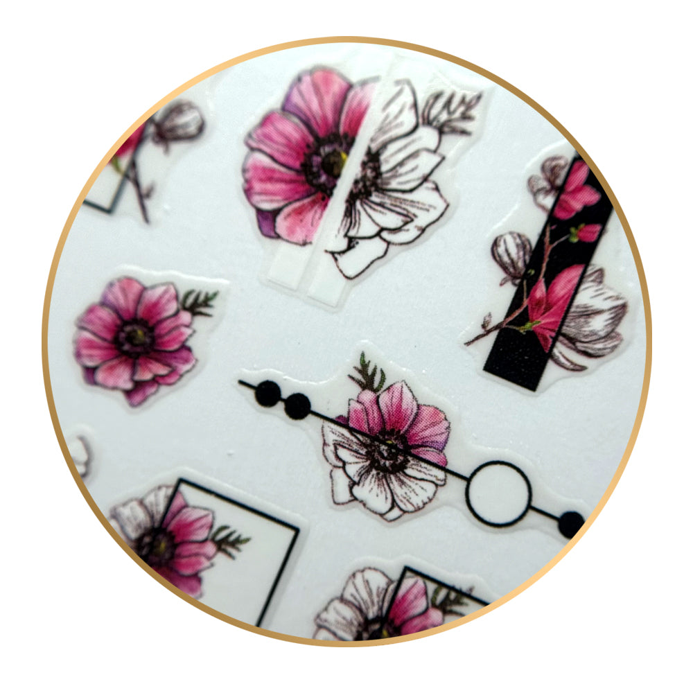 Noriko Ready2Stick - Flowers with Black Designs