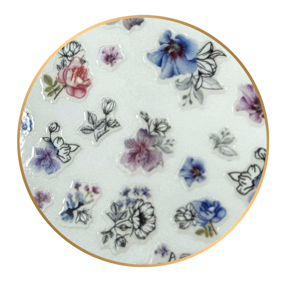 Noriko Ready2Stick - Flowers in Pink & Blue