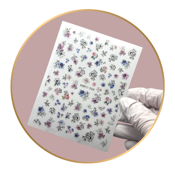 Noriko Ready2Stick - Flowers in Pink & Blue