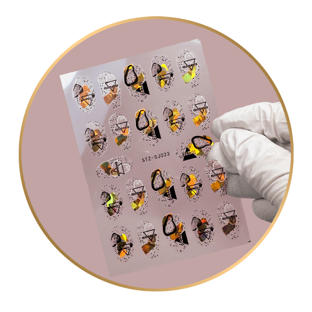 Noriko Ready2Stick - Dots & Triangles in Gold & Black