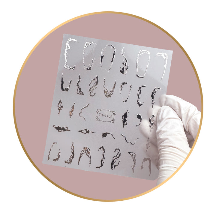 Noriko Ready2Stick - Swirling Silver Waves