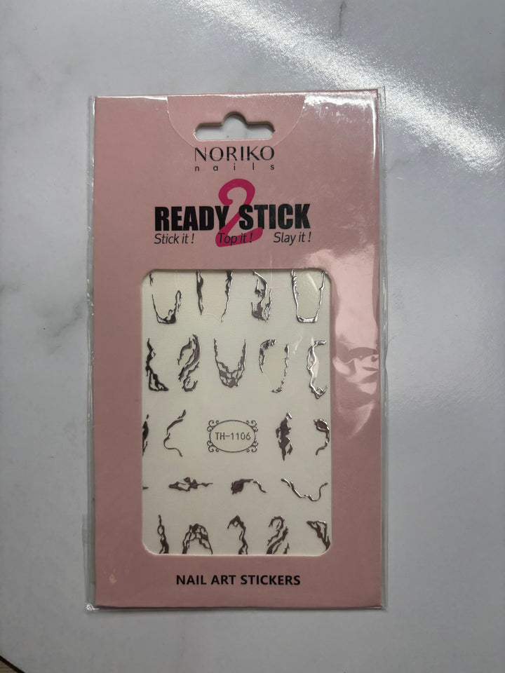 Noriko Ready2Stick - Swirling Silver Waves