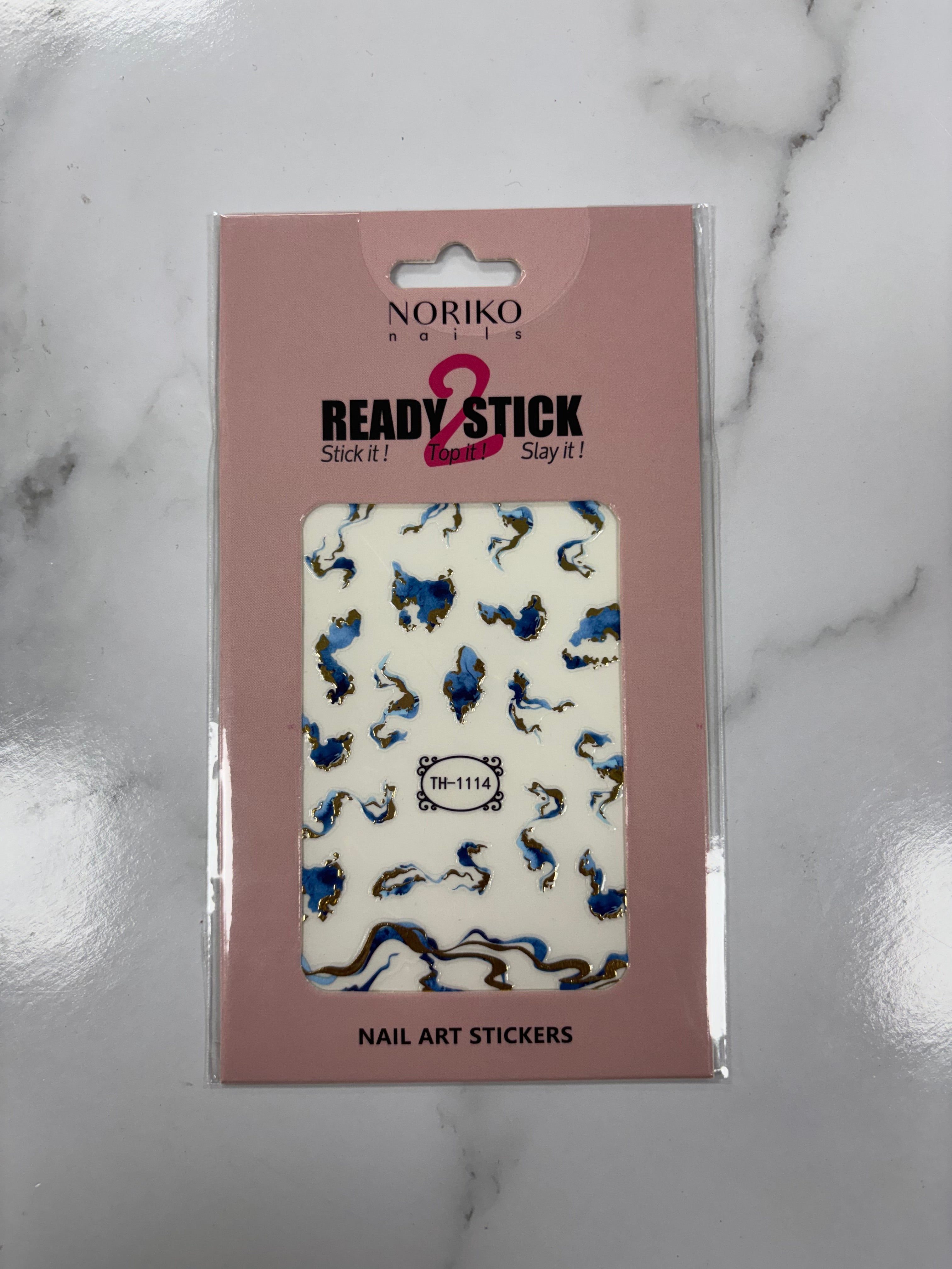 Noriko Ready2Stick - Abstract Waves in Blue & Gold