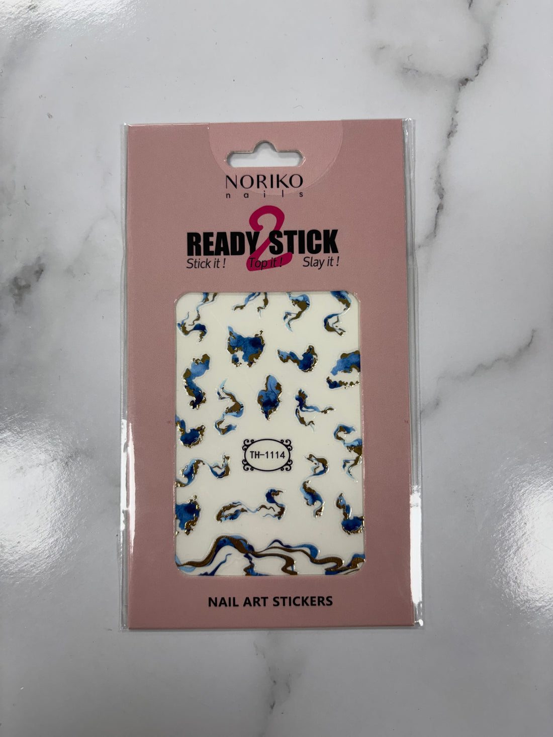 Noriko Ready2Stick - Abstract Waves in Blue & Gold