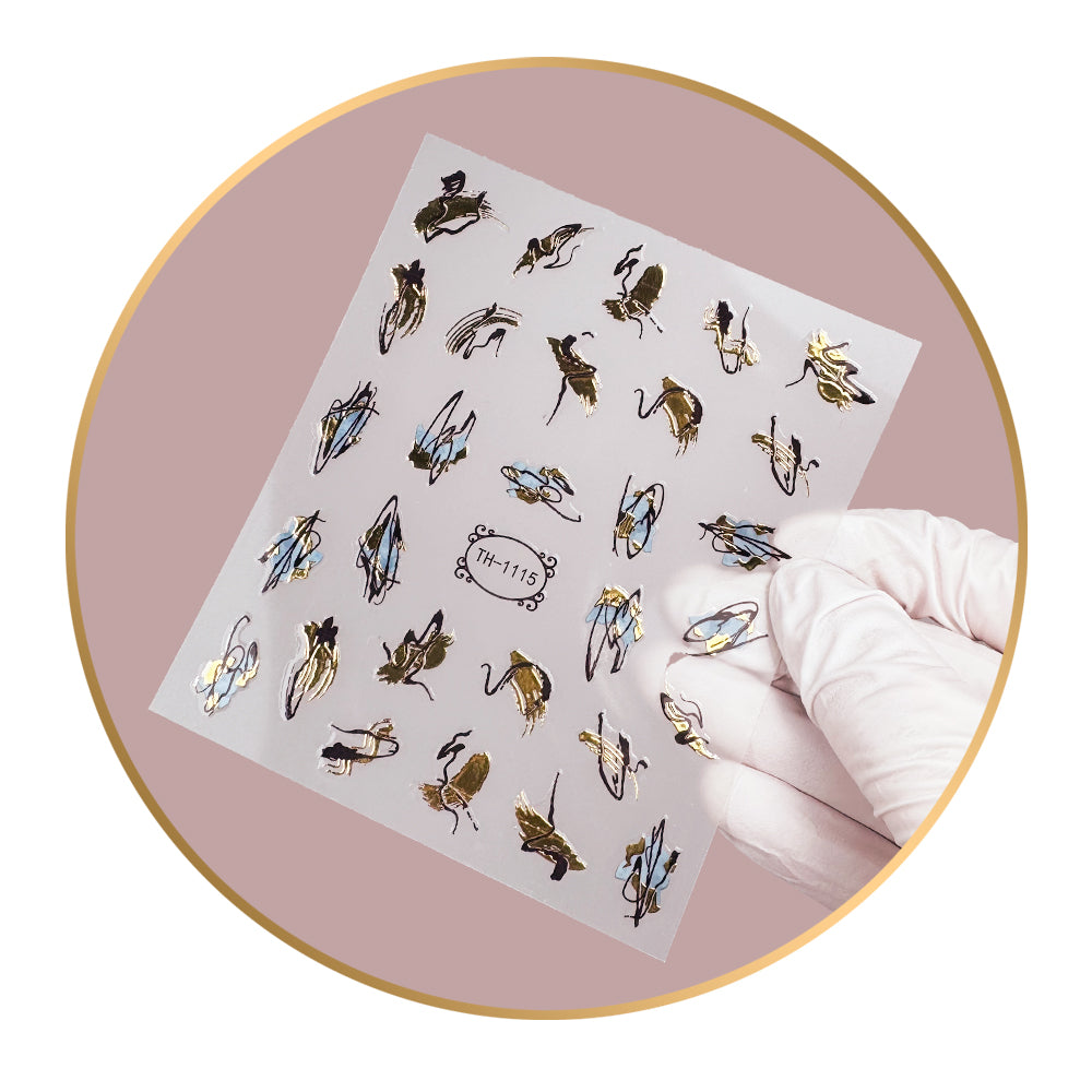 Noriko Ready2Stick - Abstract Lines in Blue, Black & Gold