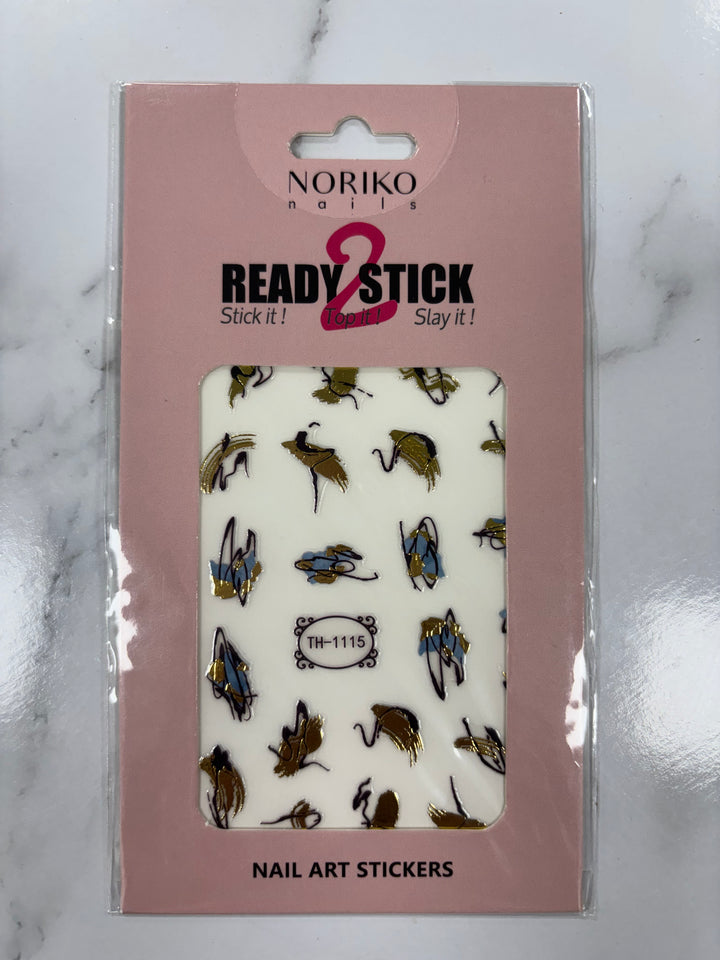 Noriko Ready2Stick - Abstract Lines in Blue, Black & Gold