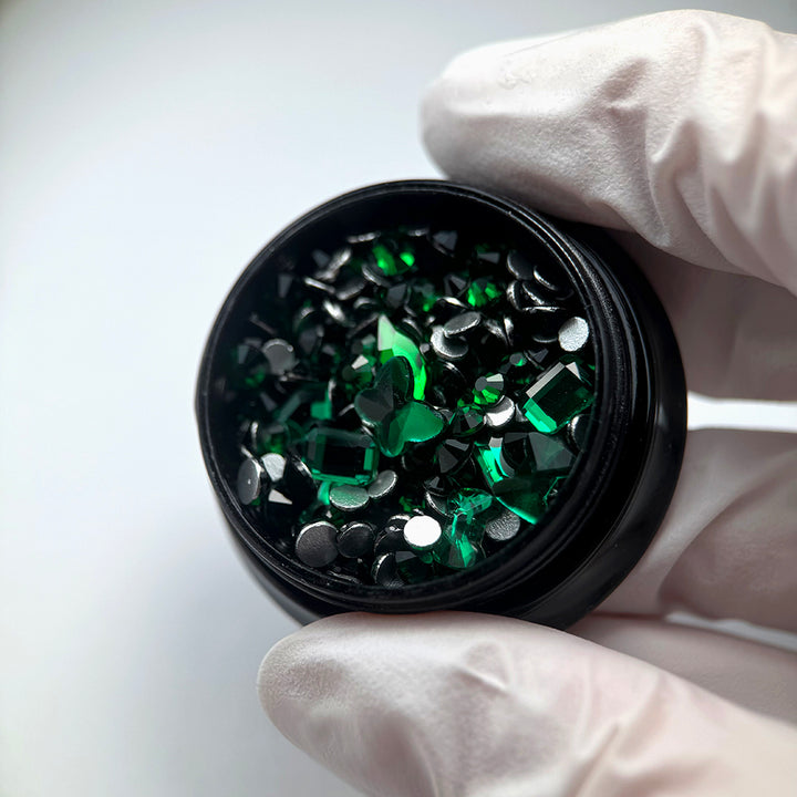 Noriko Mixed Gems - Emerald Green